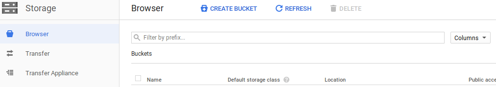 create bucket screenshot create bucket screenshot