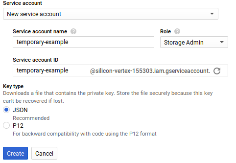new service account screenshot new service account screenshot