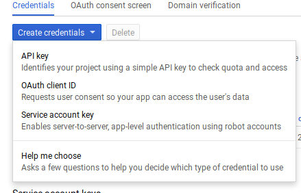service account key screenshot service account key screenshot