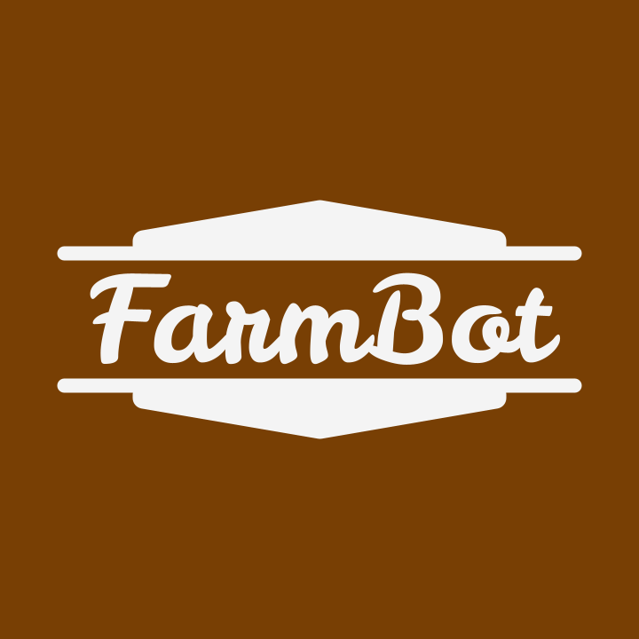 FarmBot Logo - White on Brown
